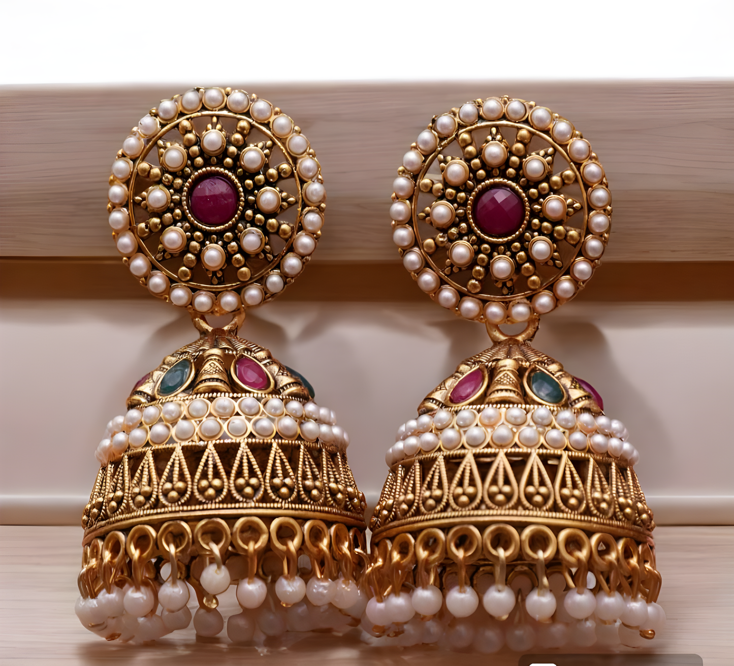 Rajwadi Elegance Jhumka Earrings