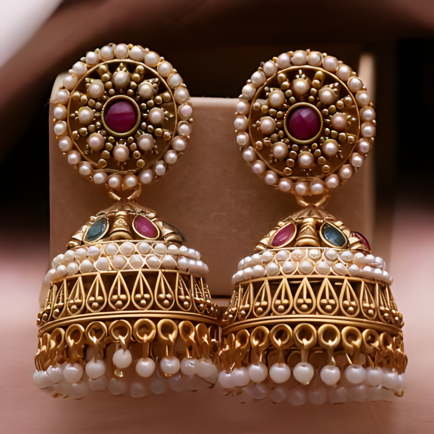 Rajwadi Elegance Jhumka Earrings