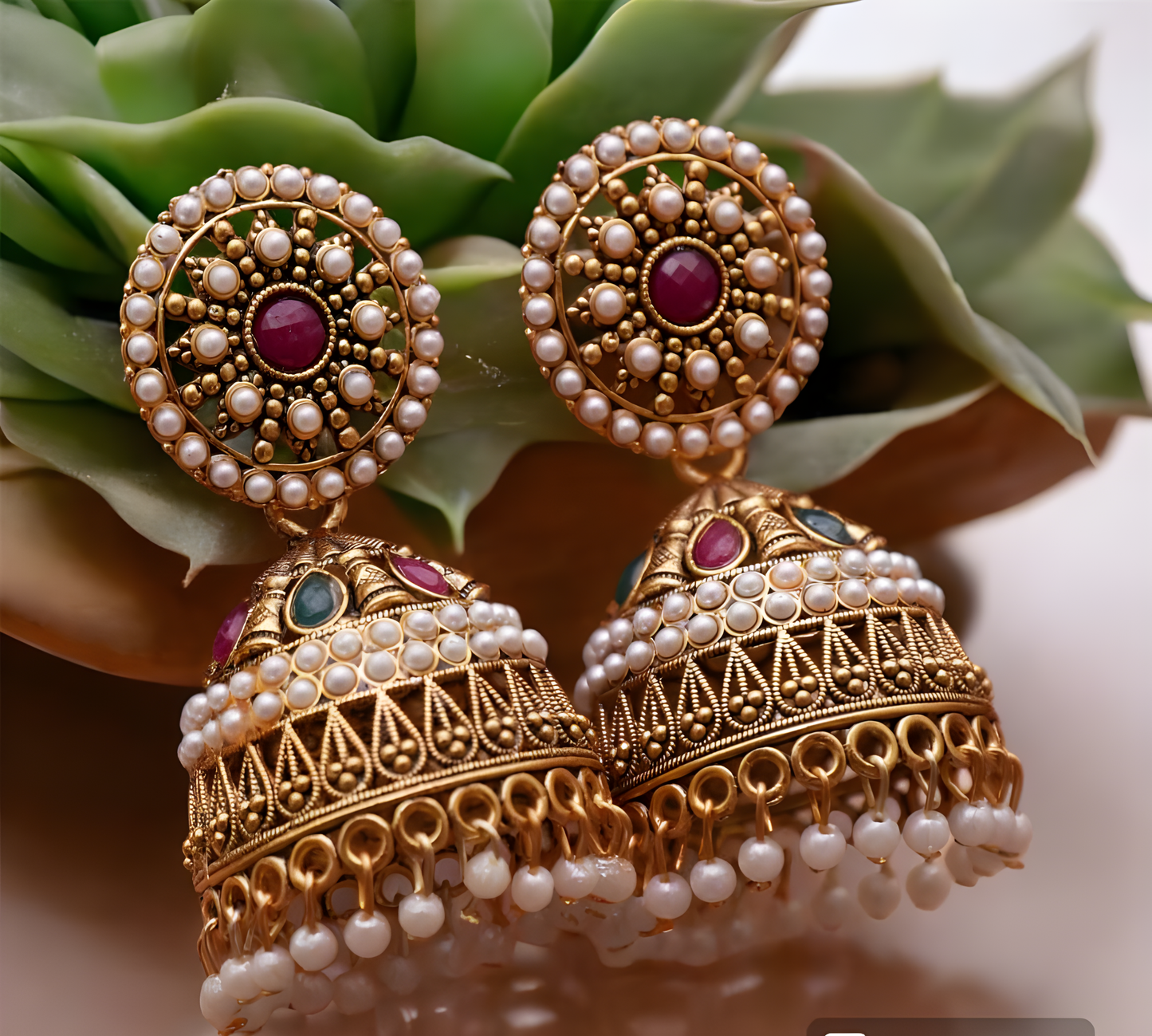 Rajwadi Elegance Jhumka Earrings