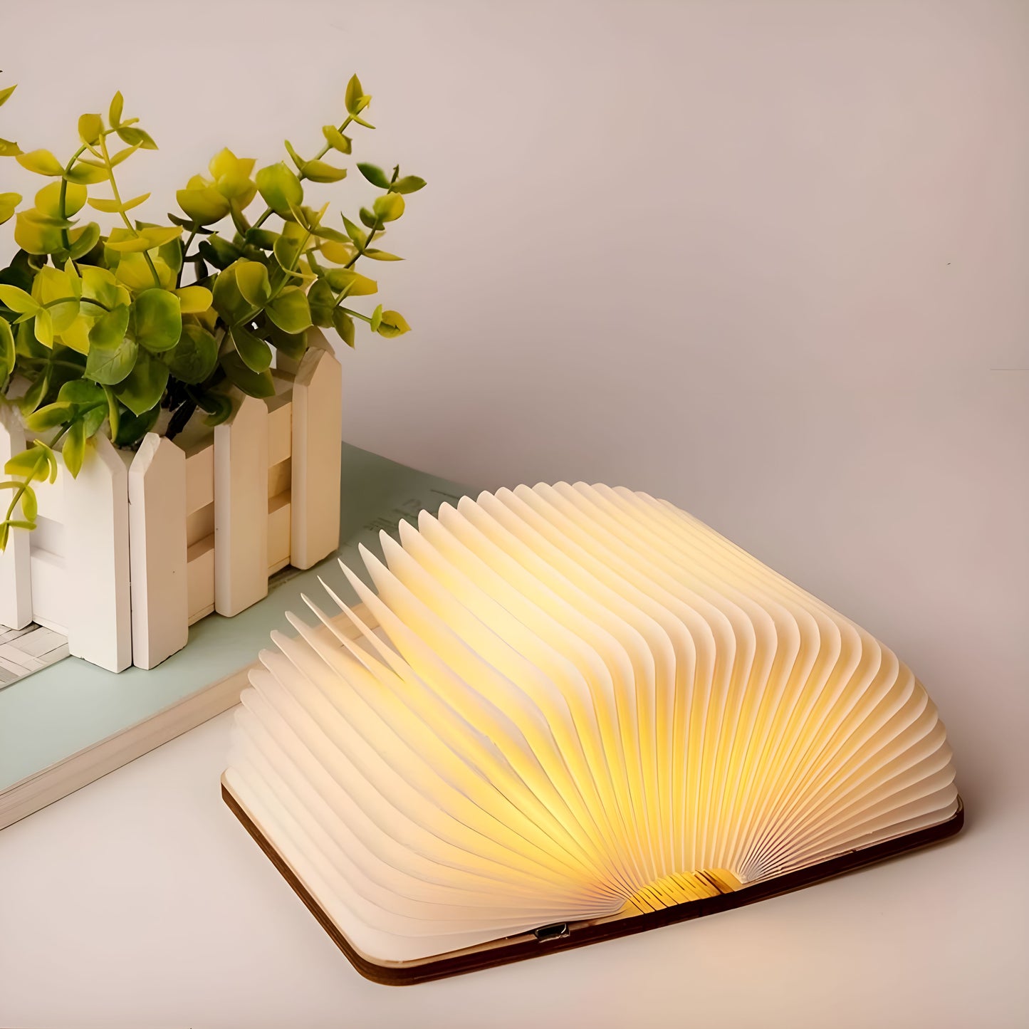 Foldable Wooden Book Lamp