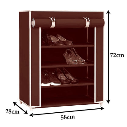 4 Shelves Shoe Rack - Maroon