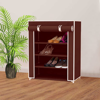 4 Shelves Shoe Rack - Maroon