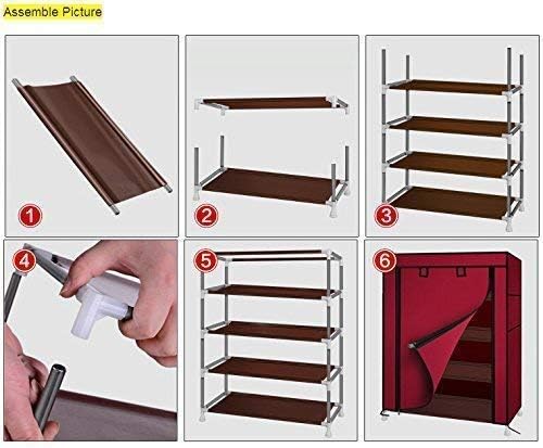 4 Shelves Shoe Rack - Maroon