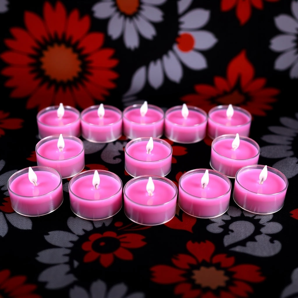 Pink Floating Tealight Candle Set (Pack of 12)