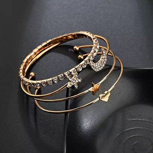 Shining Diva Gold-Plated Bracelet Set