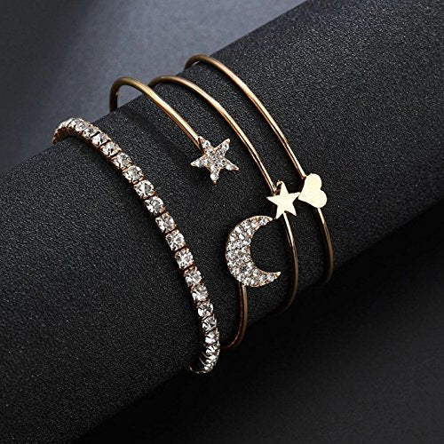 Shining Diva Gold-Plated Bracelet Set