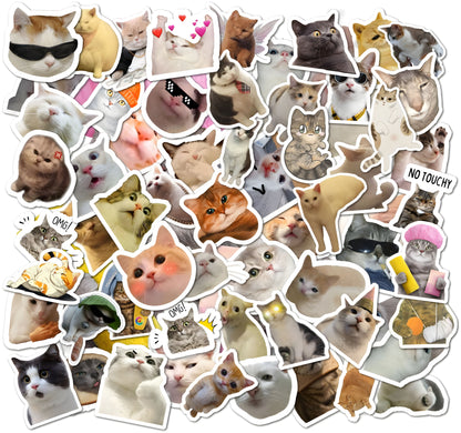 50-Piece Funny Cat Sticker Set 🐱✨