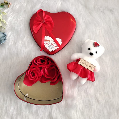 Romantic Red Rose & Teddy Gift Box