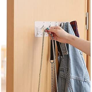 Self-Adhesive Hook Rail Bar with 6 hooks