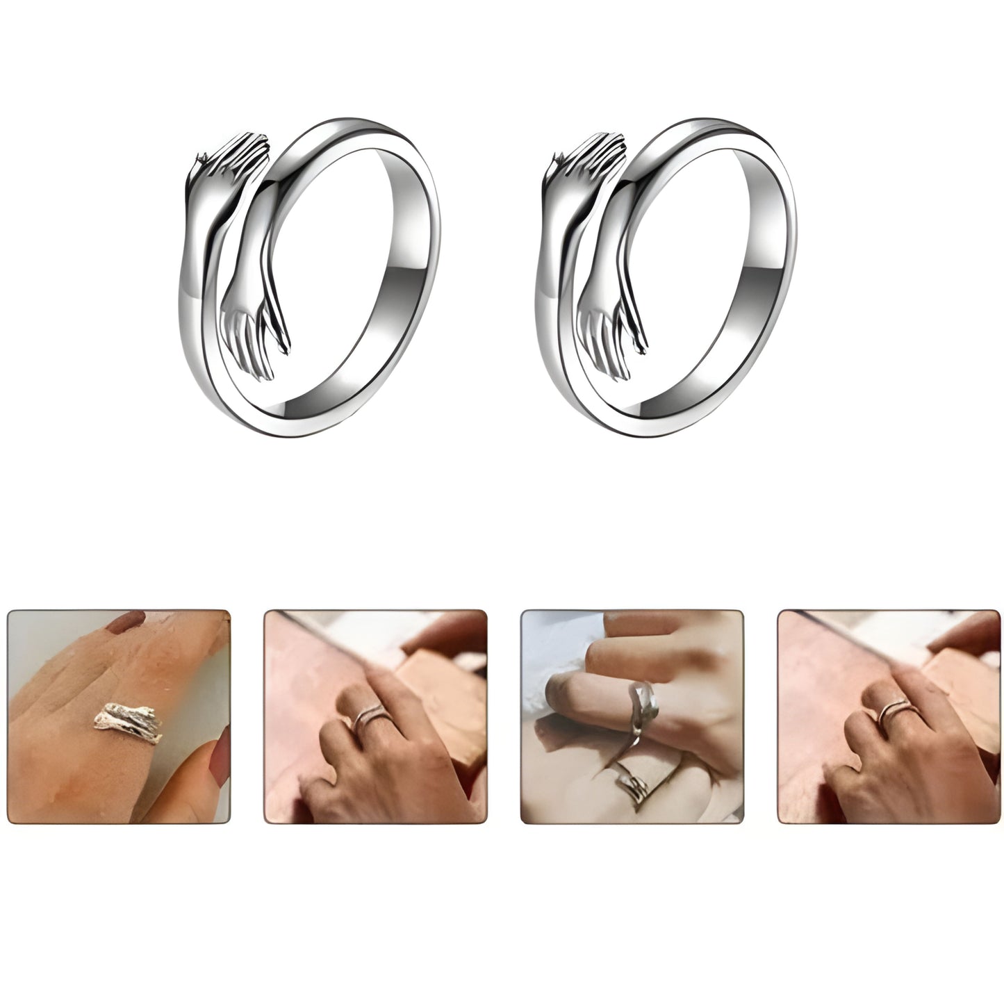 Heart to Heart Magnet Bracelet & Hug Ring Set