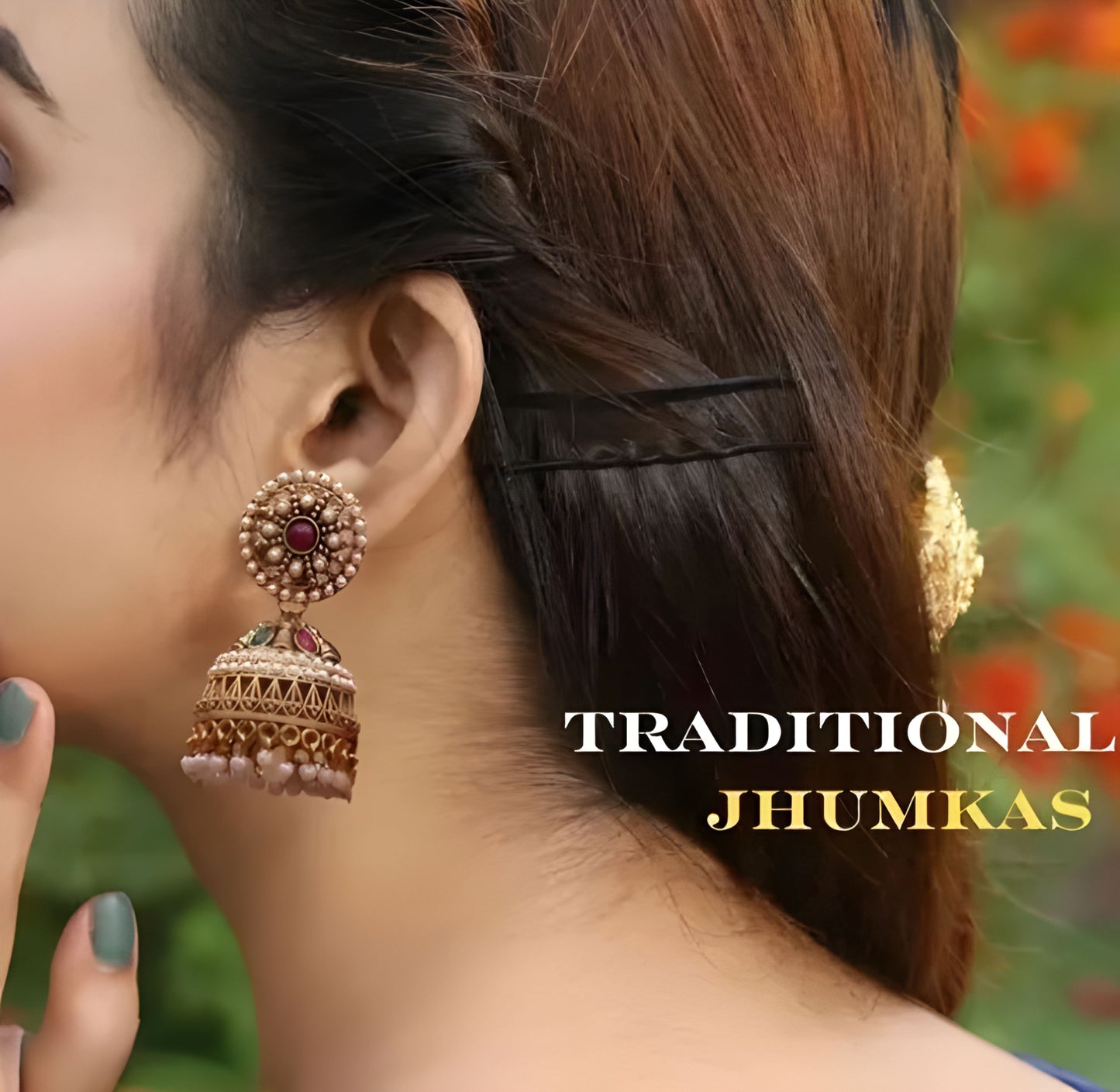 Rajwadi Elegance Jhumka Earrings