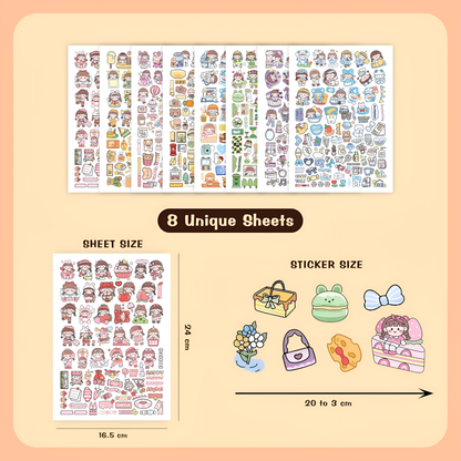 Kawaii Charm 550-Piece Aesthetic Sticker Set 🎀✨