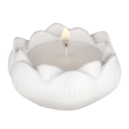 Lotus Tea Light Candle Holder (White)