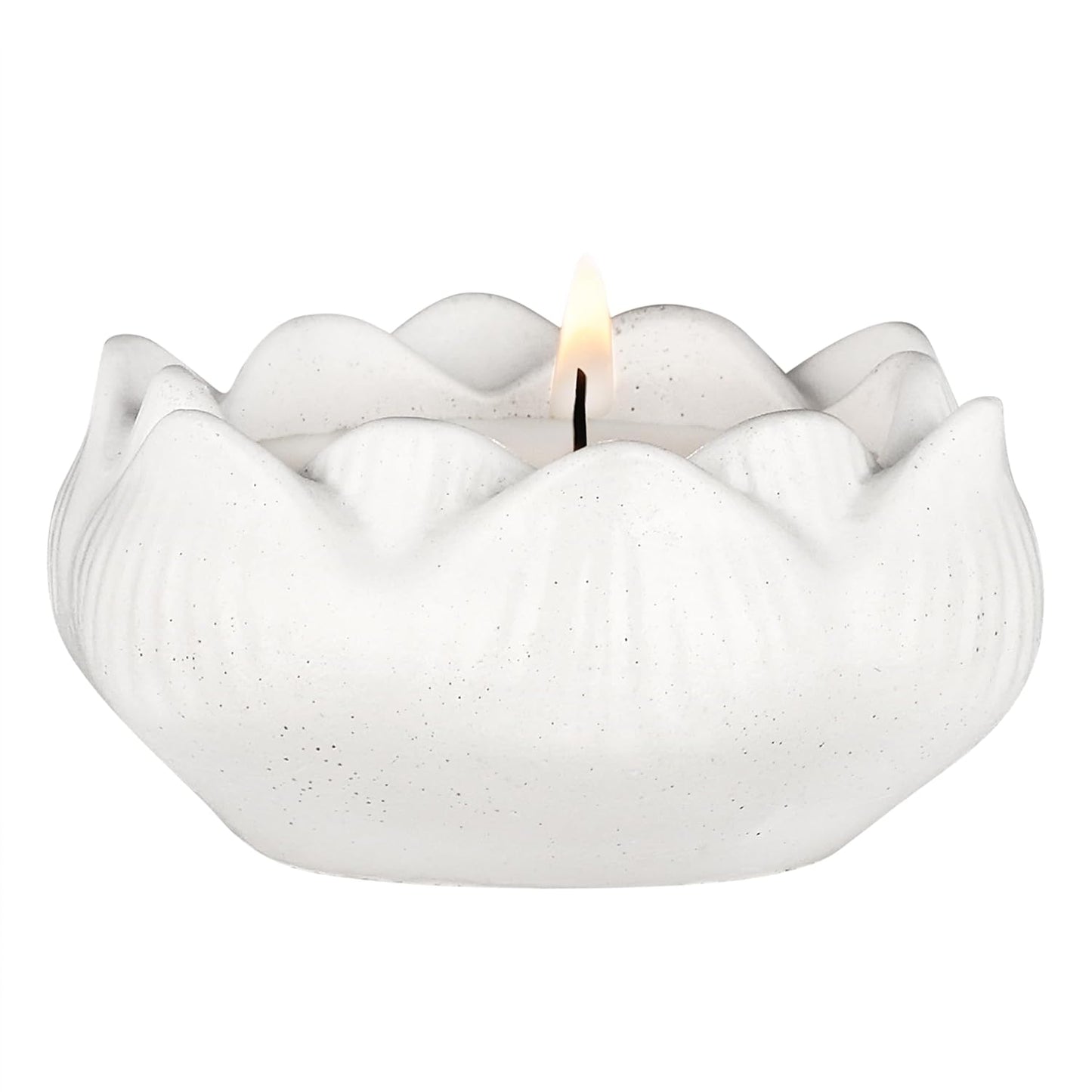 Lotus Tea Light Candle Holder (White)