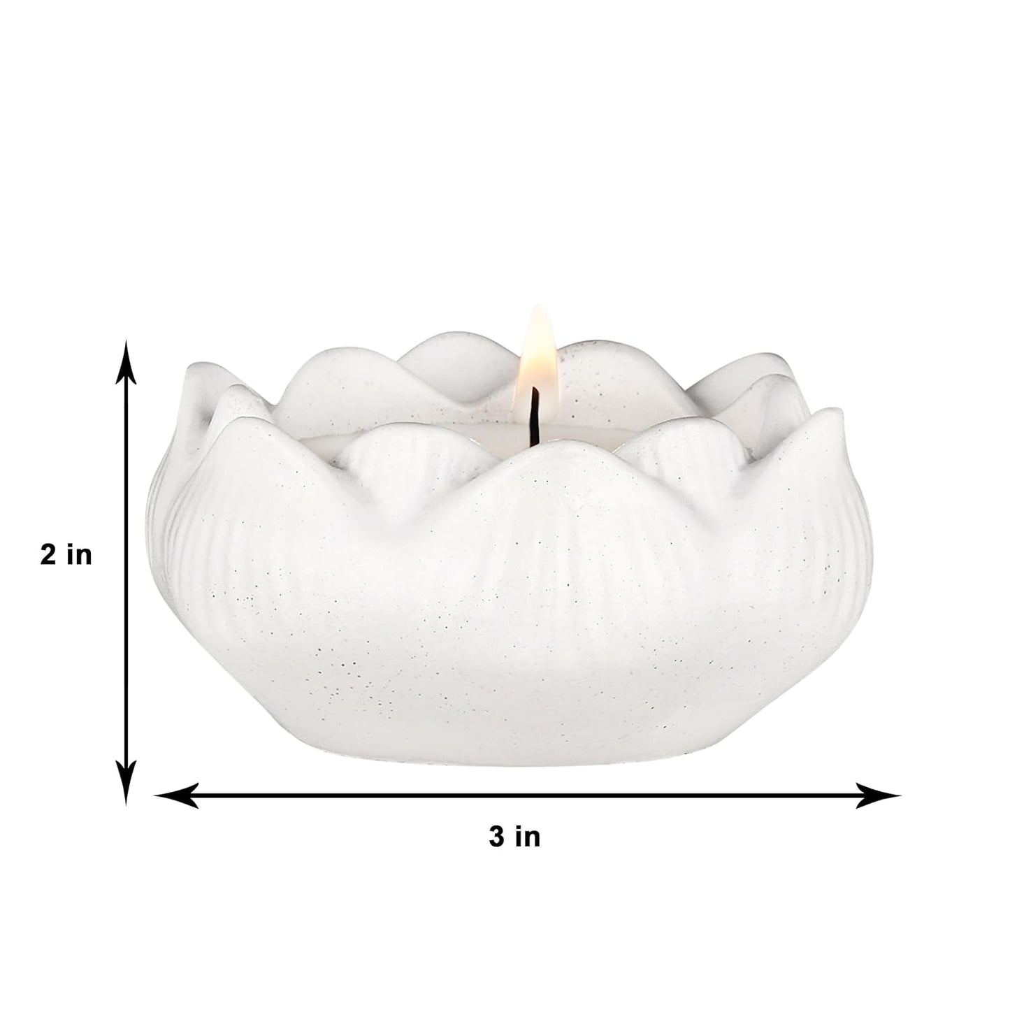 Lotus Tea Light Candle Holder (White)