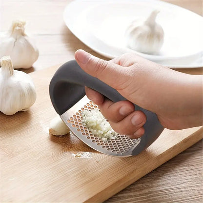 Stainless Steel Garlic Press with Roller