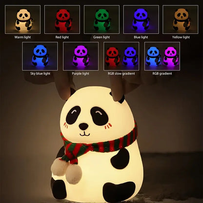 Adorable Panda Silicone Night Light