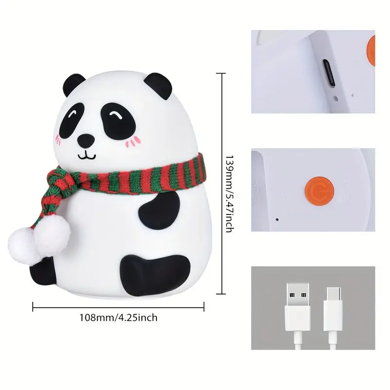 Adorable Panda Silicone Night Light