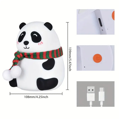 Adorable Panda Silicone Night Light