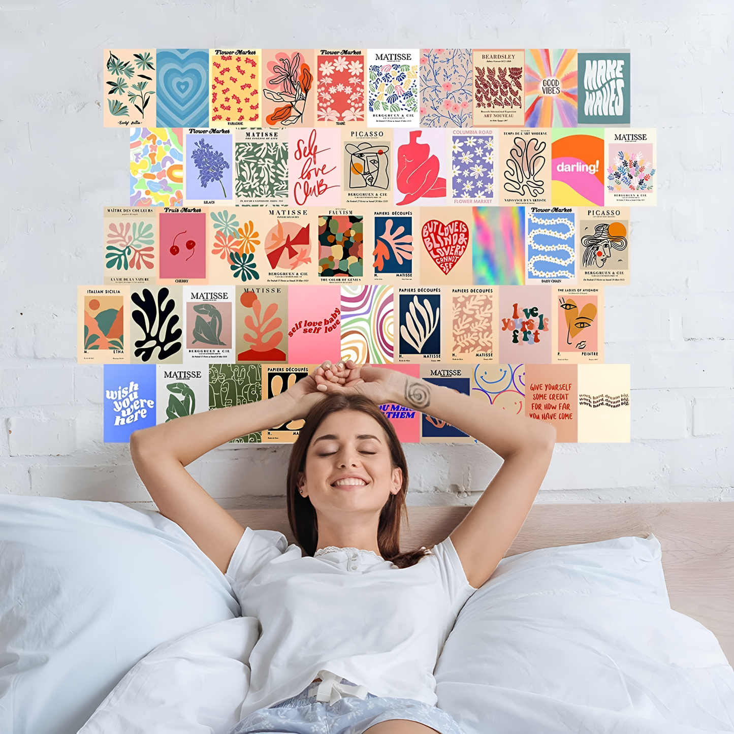 50-Piece Peel & Stick Danish Pastel Wall Collage Kit 🎨✨