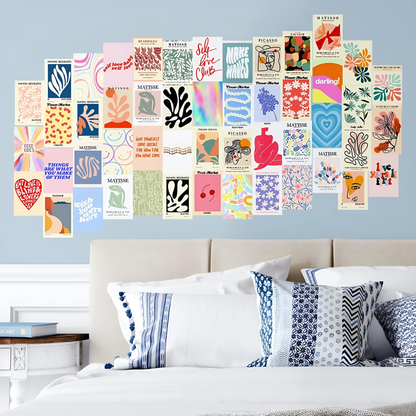 50-Piece Peel & Stick Danish Pastel Wall Collage Kit 🎨✨