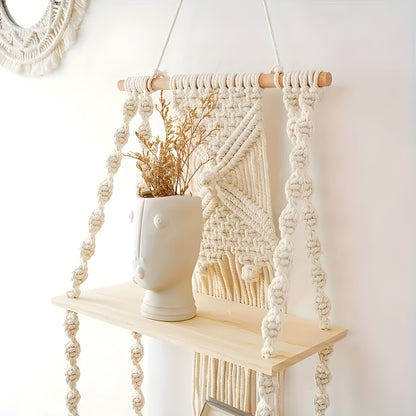 Handwoven Macrame Wall Hanging Shelf 🏡✨