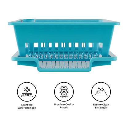 Quick Dry Basket Drainer with Automatic Water Drain Tray