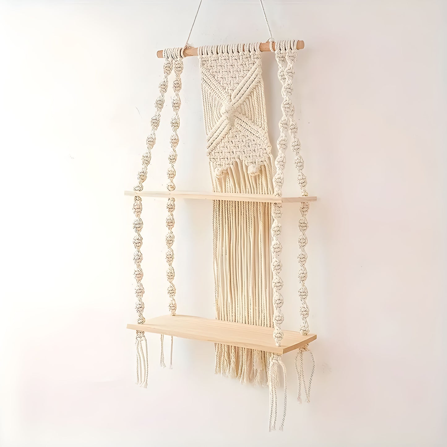 Handwoven Macrame Wall Hanging Shelf 🏡✨