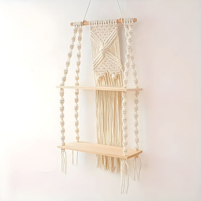 Handwoven Macrame Wall Hanging Shelf 🏡✨