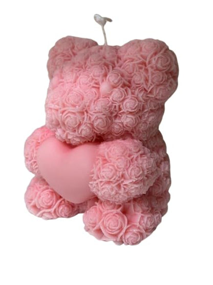 Teddy Bear Heart-Shaped Candles (Set of 2)