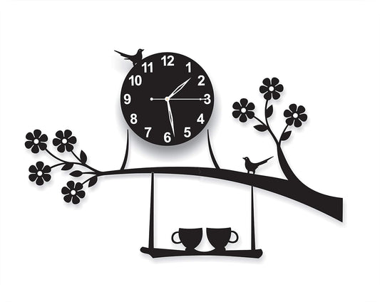 Tree Flower Wall Clock