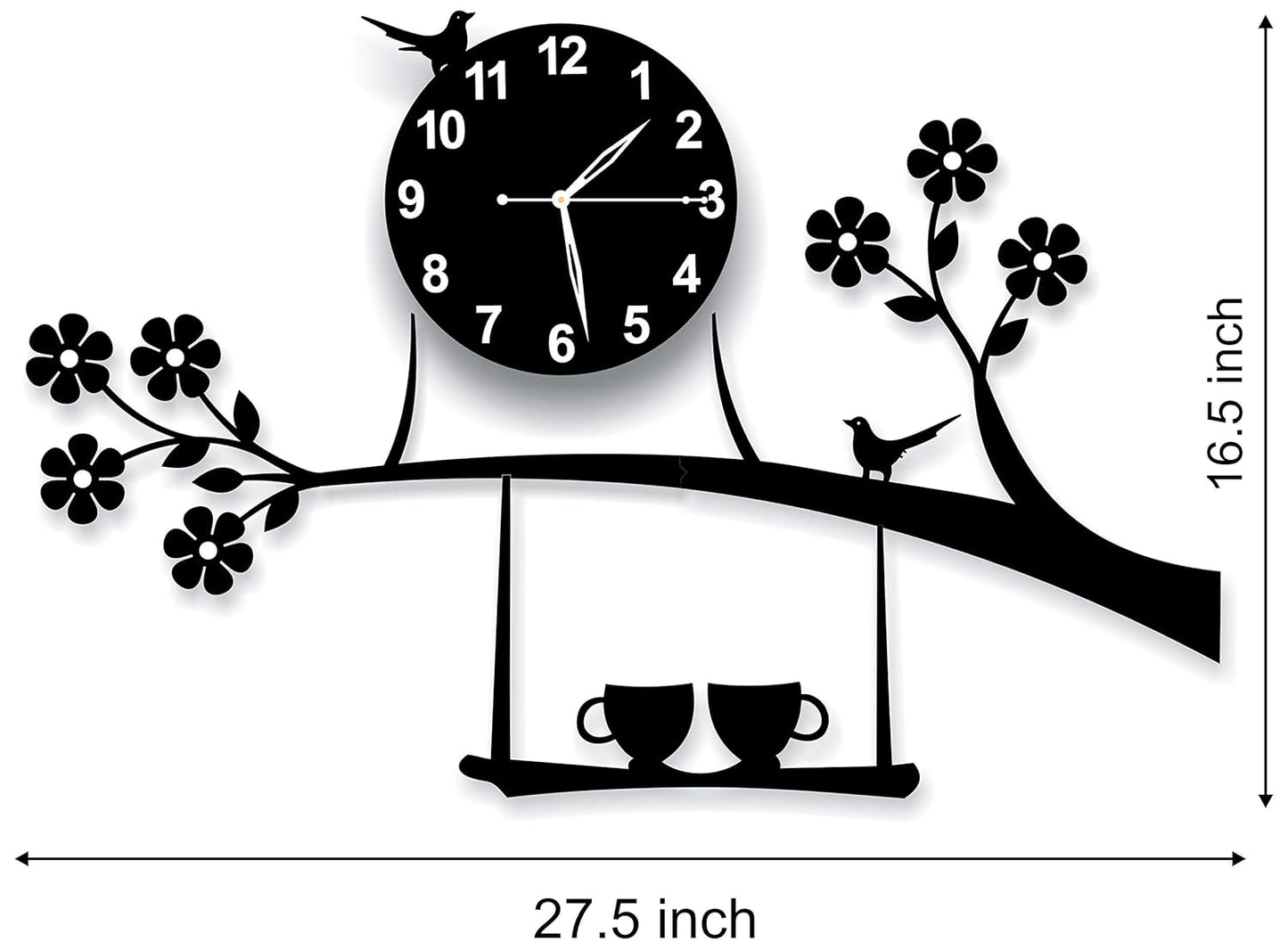 Tree Flower Wall Clock